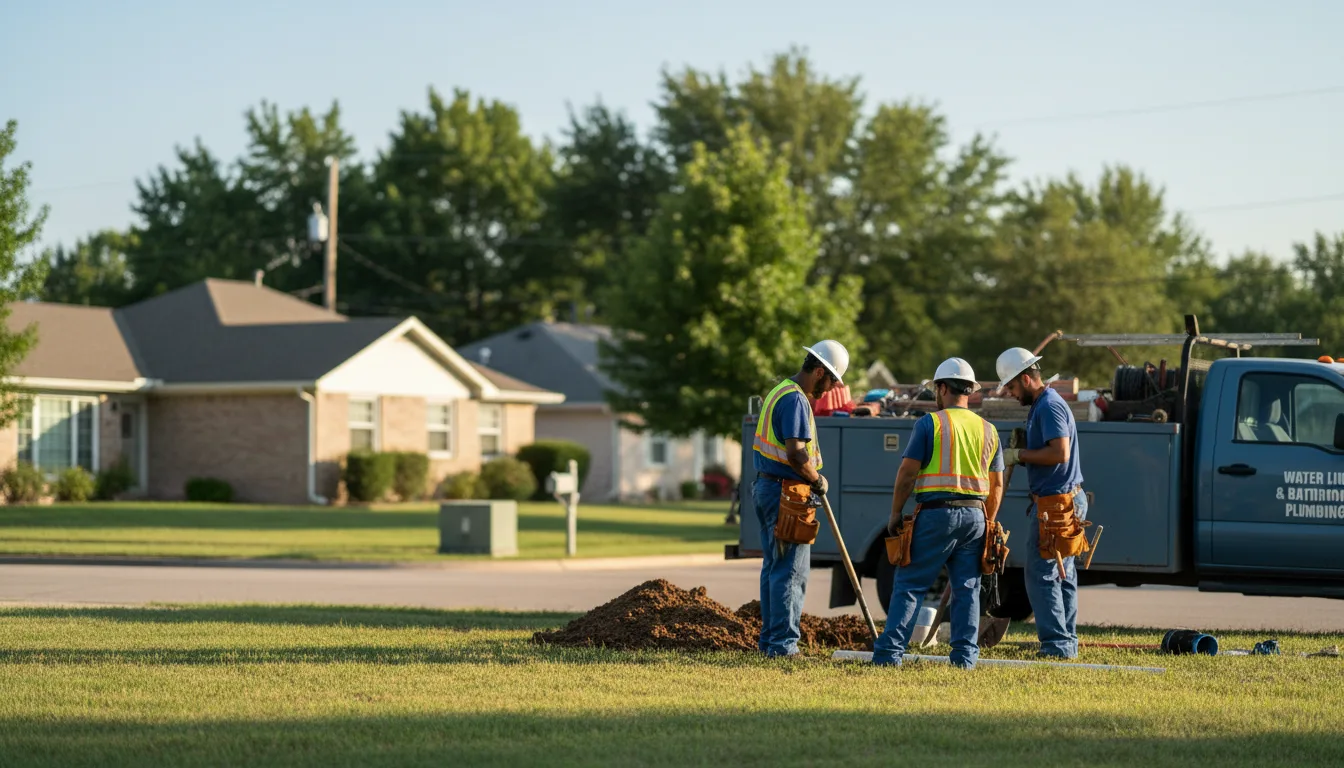 Residential water line and bathroom plumbing service in Higden, AR